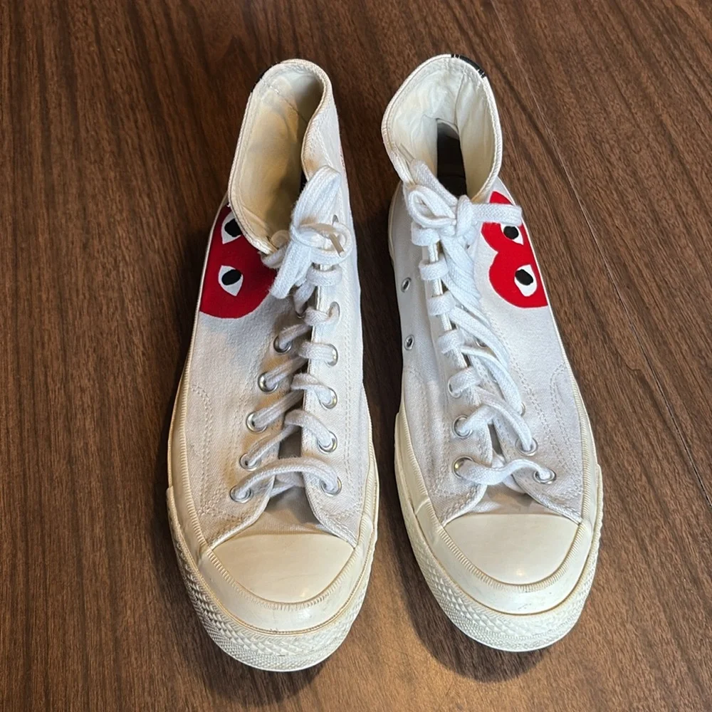 Converse Comme des Garçons Play x Chuck Taylor Milk Size 9 High Tops - Picture 2 of 10